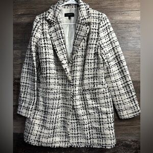 Talbots Black and White Tweed Heavy Winter Jacket Blazer